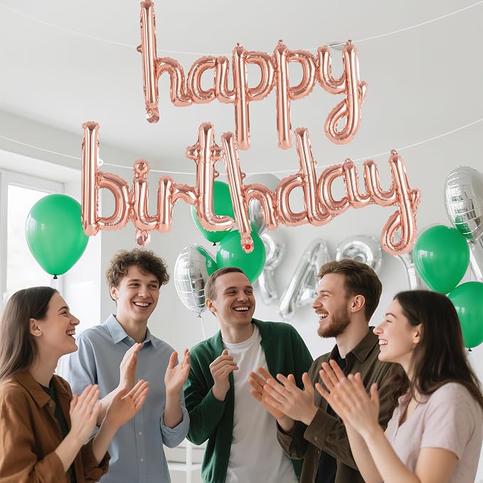 Happy Birthday Balloons Banner Foil Letters Balloons Connected, Personalized - Image 5