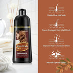 Wine Red Hair Dye Shampoo 3 in 1 for Men Women, Argan Oil Burgundy Hair Dye Shampoo, Red Color Shampoo Hair Dye, Easy to Use, Instant Hair Dye for All Hair Types (Wine red)