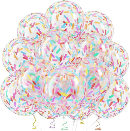 Rainbow Confetti Balloons, 12 Inch Multicolor Candyland Ice Cream Sprinkle by Froova