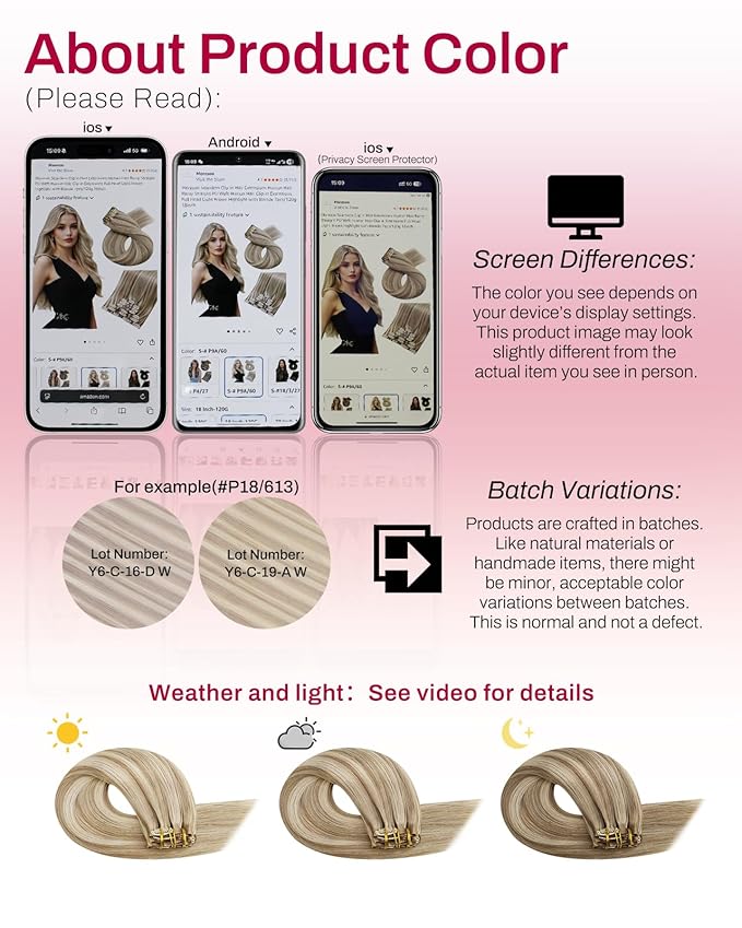 Moresoo Seamless Clip in Hair Extensions Human Hair Remy Straight PU Weft Human Hair Clip in Extensions Full Head Light Brown Highlight with Blonde 7pcs/120g 18inch