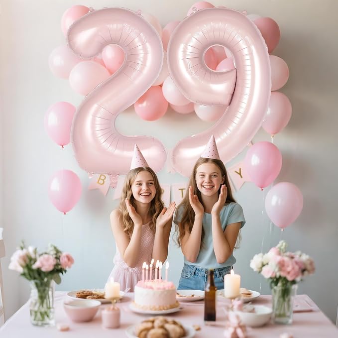 Light Pink Number 9 Balloon, 40 Inch Giant Mylar Number Balloons, Large Foil - Image 6