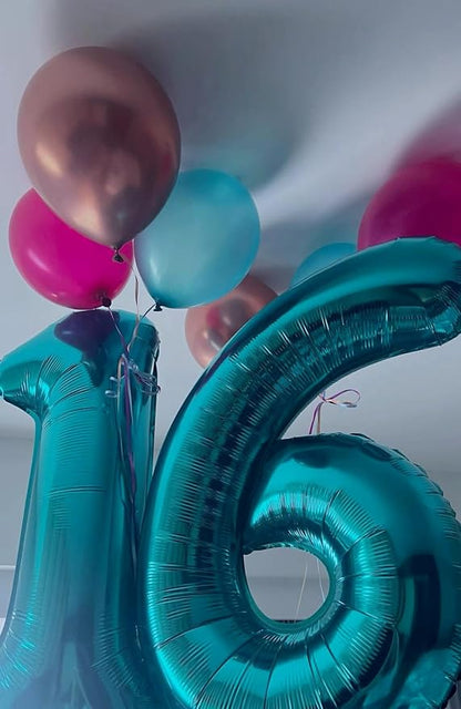 Blue Number 6 Balloon 40 inch, Balloon numbers party supplies, deco photo shoot - Image 4