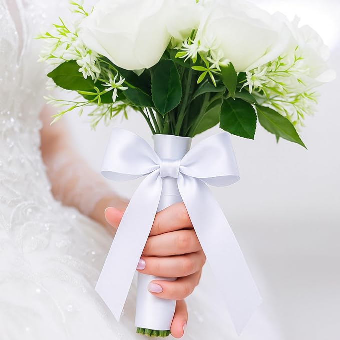 1 1/2In 30Yards Polyester White Ribbons - Image 4