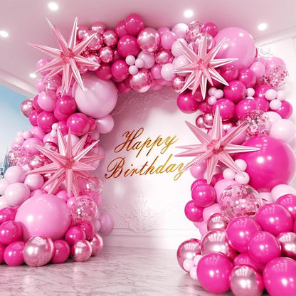 Pink Balloons Garland Arch Kit 163pcs by PTGOLUO