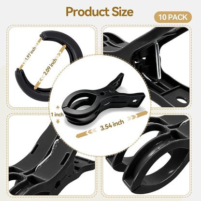 EMART 10 Pack Balloon Arch Clips Plastic Black Large Towel Clips 3.5 Inch Heavy - Image 7