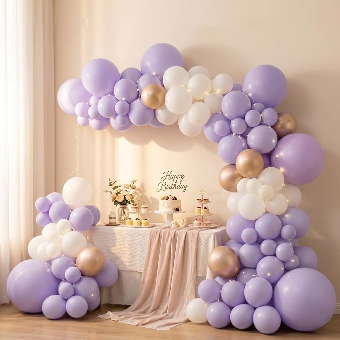 50pcs 12 Inch Pastel Purple Latex Balloons | Macaron Light Lavender Lilac Latex - Image 5