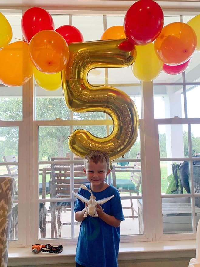 Number Balloon Gold Number 5 for 5 15 Birthday Party Decorations, 40 Inch | - Image 3