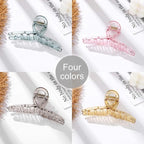 Big Hair Claw Clips Transparent Candy Color Big Jaw Butterfly Hair Claw Clamp Large Strong Hold Barrette Hair Accessories for Women 4 PCS