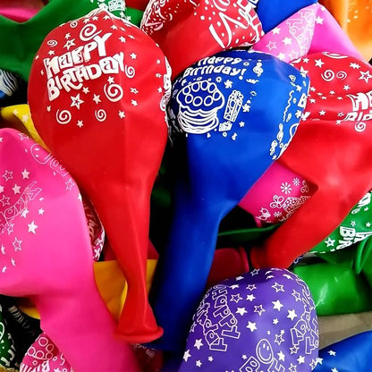 100 Pcs 12 Inch Printed "HAPPY BIRTHDAY" Colorful Latex Balloons - Image 7