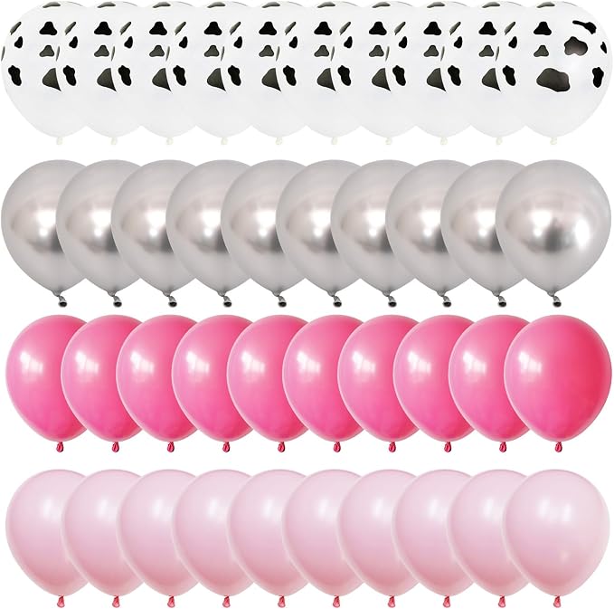 Hot Pink Silver Cow Balloons Disco Cowgirl Birthday Last Rodeo Party Decor | - Image 8