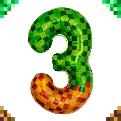 Pixel & TNT Theme 40in Giant Number Balloons - Image 7