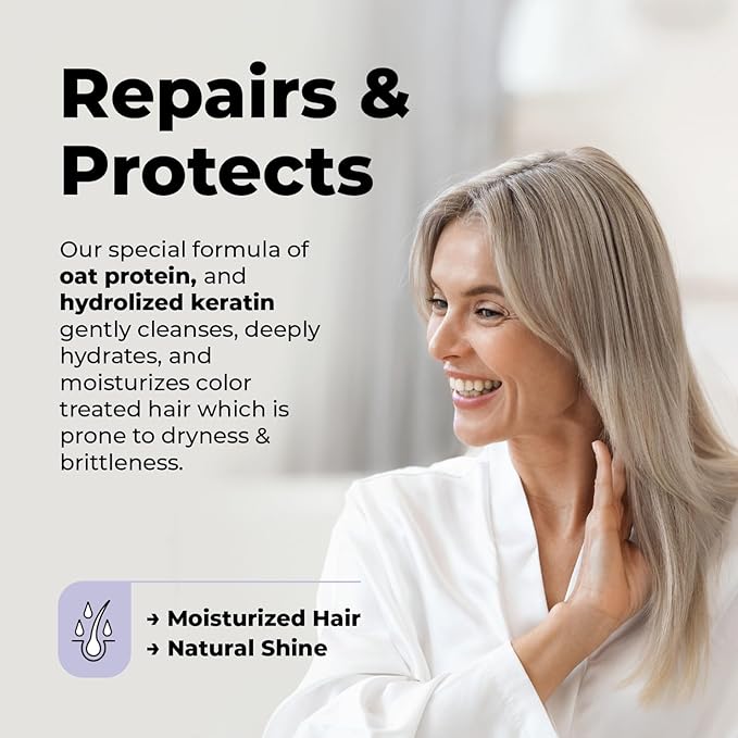 Purple Shampoo and Conditioner for Blonde Hair Women & Men – Blonde & Silver Hair Toning – Anti-Brass Sulfate Free Shampoo and Conditioner 8oz