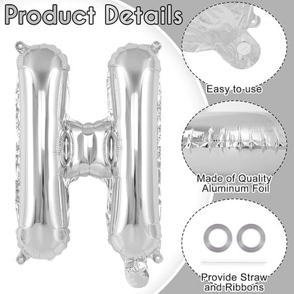26 Pcs Silver Letter Balloons, 16 Inch Foil Alphabet Letter Balloons, Letter - Image 5