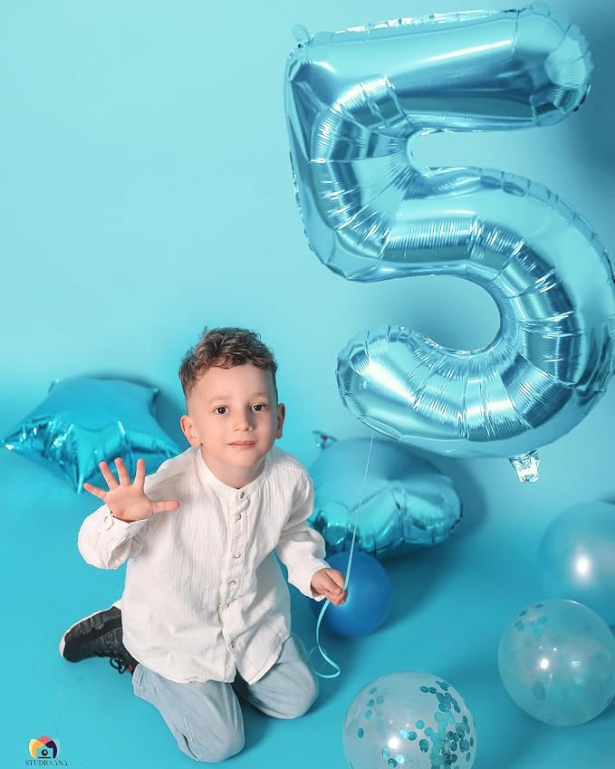 Pastel Blue 5 Balloon - Image 2
