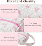 Quilted Hair Tools Travel Bag，Hair Styling Accessories Storage Case for Shark FlexStyle, Dyson Airwrap Hair Dryer, Curling Iron, Revlon Hair Tools，Portable and foldable(01Pink Bow)