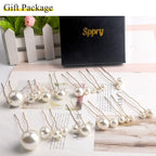 U Shaped Pearl Hair Pins for Wedding, Elegant Updo Hair Accessories for Bridal or Women, Set of 12 (Silver)