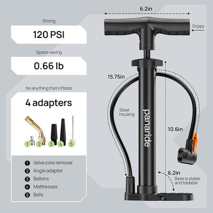 Bike Pump Floor, Advanced Bike Tire Inflator, Bicycle Hand Air Pump - Image 8