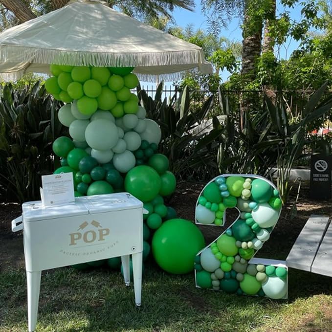 Awenztech 122pcs Dark Green Latex Balloons in 18 12 10 5 inches | Tropical - Image 6