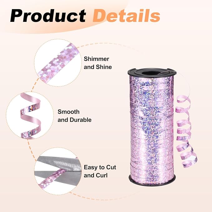 PATIKIL Glitter Curling Ribbon 100yds x 1/5" Plastic Balloon String Ribbon | - Image 3