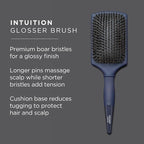 Fromm Intuition Glosser Smooth & Glossy Boar Bristle Paddle Brush, Detangles, Smoothes, and Massages Scalp to Distribute Oils for Shiny Healthy Hair, Navy Blue