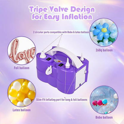 Electric Balloon Pump, Portable Electric Balloon Blower Machine Balloon Air - Image 3