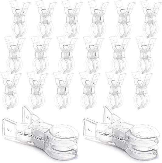 20 Pack Balloon Arch Clips, 3.5'' Clear Plastic Spring Clamps | Heavy Duty Clips by Huiguli