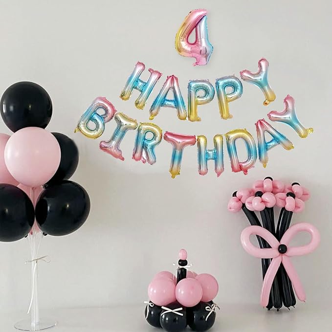 2 Set 20 Pcs Number Balloons 16 Inch Rainbow 0-9 Number Mylar Foil Balloons - Image 4