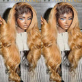 Honey Blonde Lace Front Wigs Human Hair 13x6 Ombre HD Transparent Lace Frontal Wig 12A Body Wave 1B/27 Highlight Lace Front Wigs Human Hair Wigs for Women Pre Plucked with Baby Hair 22inch