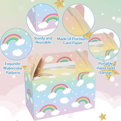 12 Pack Rainbow Gift Boxes Party Favors Cloud Pastel Birthday Goodie Treat - Image 5