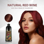 Hair Dye Shampoo 3 in 1, Burgundy Hair Dye for Men Women, Instant Wine Red Hair Color for All Hair Types, Easy to Use, Champu Para Canas Shampoo Dye, 16.9Fl Oz (Wine red)