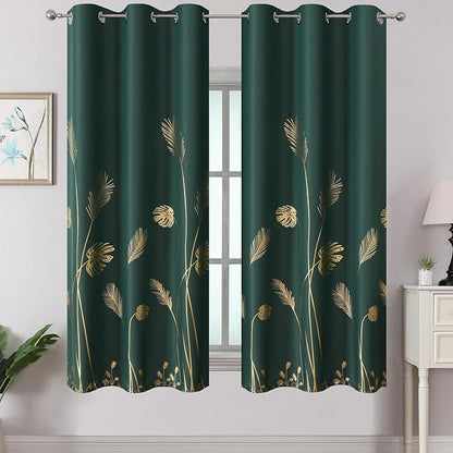 Green Blackout Curtains 63 Inches Long by ESTELARTEXTILER