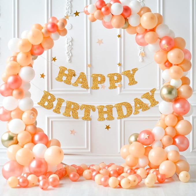 Orange Happy Birthday Banner Birthday Party Decorations Happy Birthday Banner - Image 2