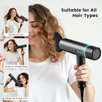 Hair Dryer, High-Speed Ionic Low Noise Blow Dryer, Powerful 1600 Watt Motor for Fast Drying and Straight & Wavy Hair, Lightweight, Professional Hairdryer with Diffuser & Nozzle for Home Salon Travel