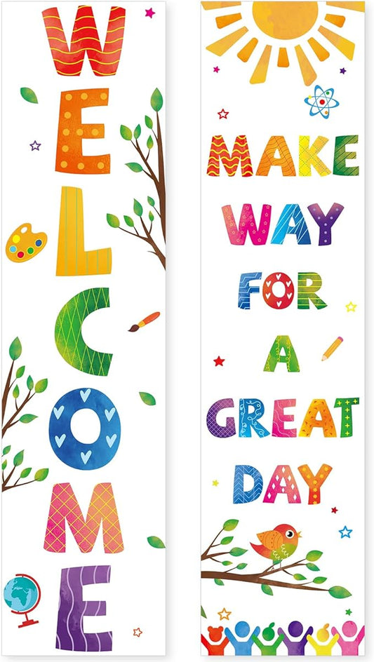 Sideim Colorful Classroom Welcome Poster Decorations, Welcome Sign by Sideim