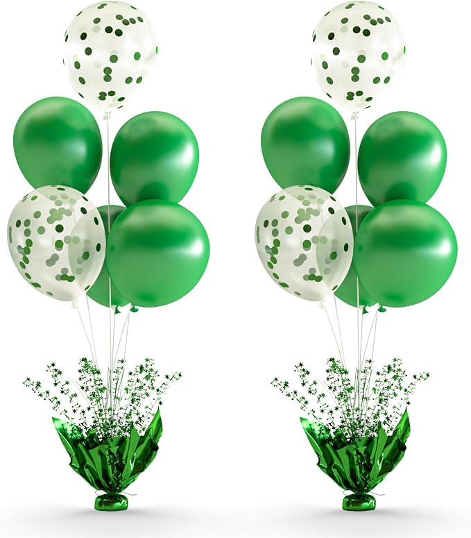 Green Balloon Table Centerpiece Kit, 2 Sets Green Balloon Stands by Besutolife