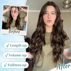 KooKaStyle Hair Extensions Long Wavy 4PCS Thick clip in hair extensions Hairpieces Chocolate Brown Fiber Double Weft Natural Synthetic Hair Extensions 24 Inch for Women