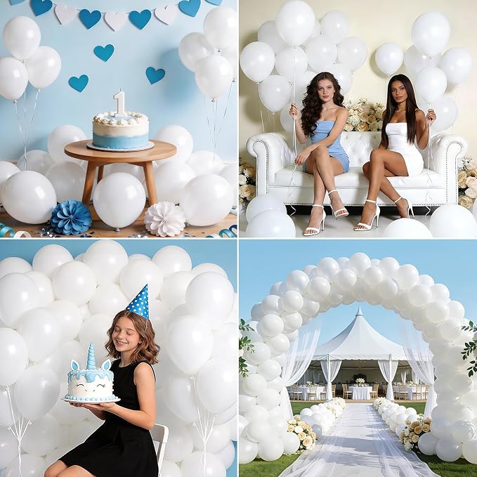 LOLStar White Balloons, 12 inch, Latex Round | Birthday, Engagement, Baby Shower - Image 4
