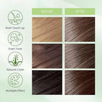 Chestnut Brown Hair Dye Shampoo 3-in-1, Instant Natural Hair Color Dye Shampoo for Women Men Maroon, Root Touch Up & 3-4 Weeks Lasting & Easy to Use & for All Hair Types, 500ml