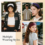 Headbands for Women, Wide Elastic Head Bands, Non-Slip Thick Hair Bands, Sports Stretchy Sweat Bands, Large Knotted Soft Headband for Washing Face, Makeup, Workout, Spa, Fashion