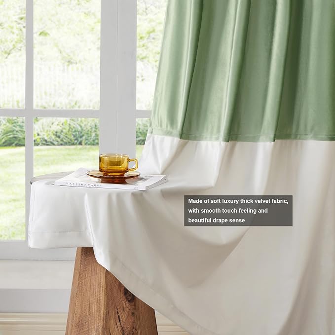 BULBUL Luxury Two Tone Velvet Curtains 96 inch - Image 5