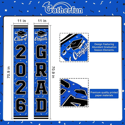 2026 Graduation Decorations, Congrats Grad Banner Backdrop - Image 2
