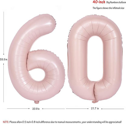 40 In Matte Pink Number Balloons 60 Helium Foil Mylar Balloon Digital 60 | - Image 2