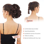 Ponytail Extension, Clip on Ponytails for Women, 9" Claw Clip in Short Curly Wavy Pony Hair Extension for Women - Brunette