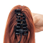 SWACC 28-Inch Long Straight Claw Clip Ponytail Extensions Synthetic Hair Extensions Ponytail Jaw Clip Hair Pieces for Women (Dark Copper Red)