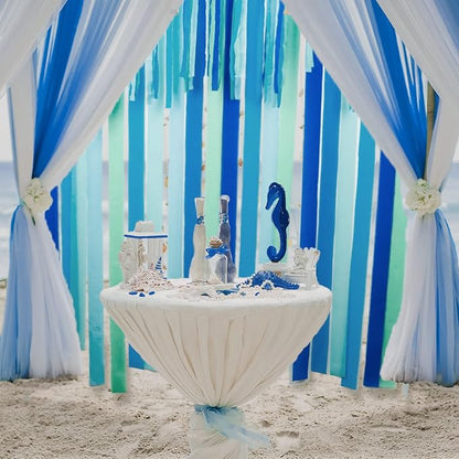 6 Blue Streamers, 492ft Pack of Crepe Paper Bachelorette Party Decorations | - Image 6
