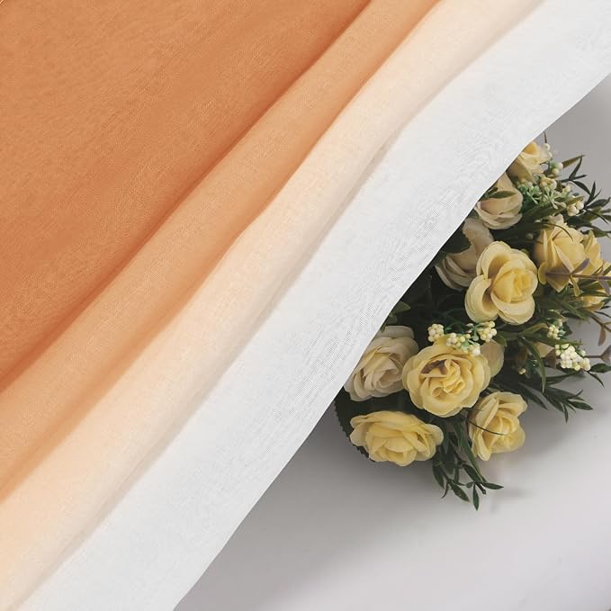 DWCN Faux Linen Ombre Sheer Curtains - Image 5