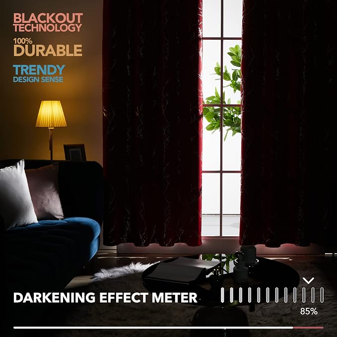 Deconovo Living Room Curtains 63 Inches Long, Thermal Insulated, Room Darkening - Image 5