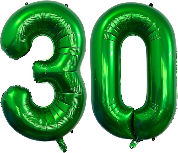 Number 30 Dark Green Balloons 40 Inch Giant Green 30 Numer Foil Helium Balloons by LHOAVWE