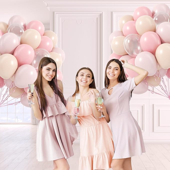 60pcs Light Pink Balloons 12inch - Image 6