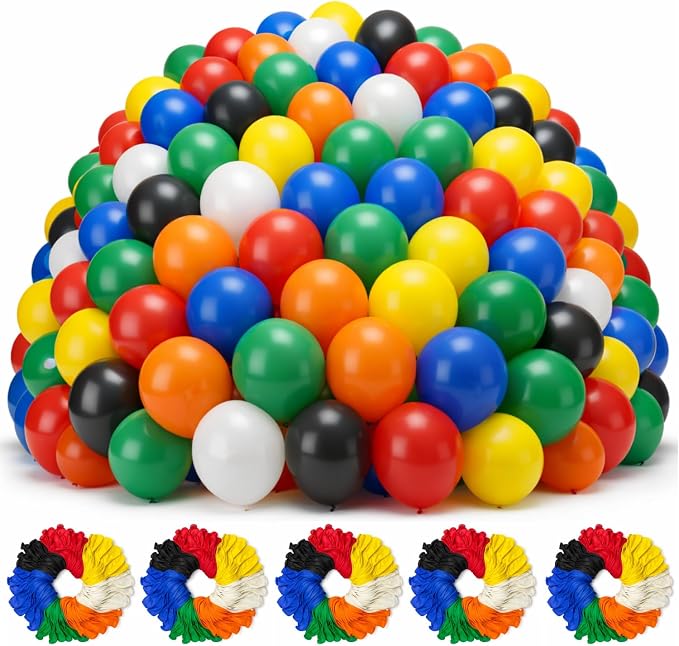 Monty 1000 Pcs Latex Balloons Bulk Rainbow Multicolor by Monty